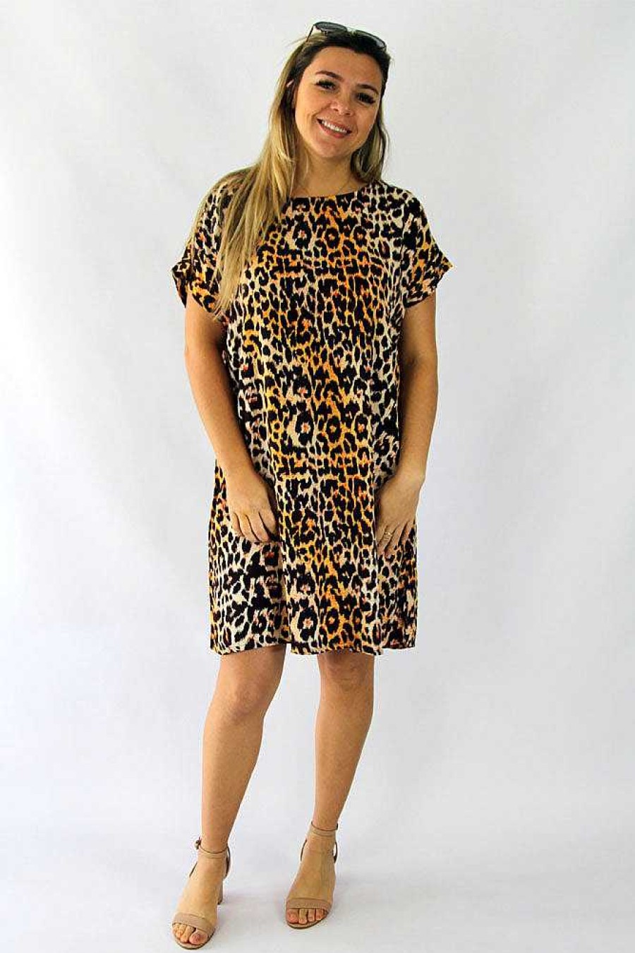 Ladies Sundrenched Short Dresses | Michelle Dress Leopard