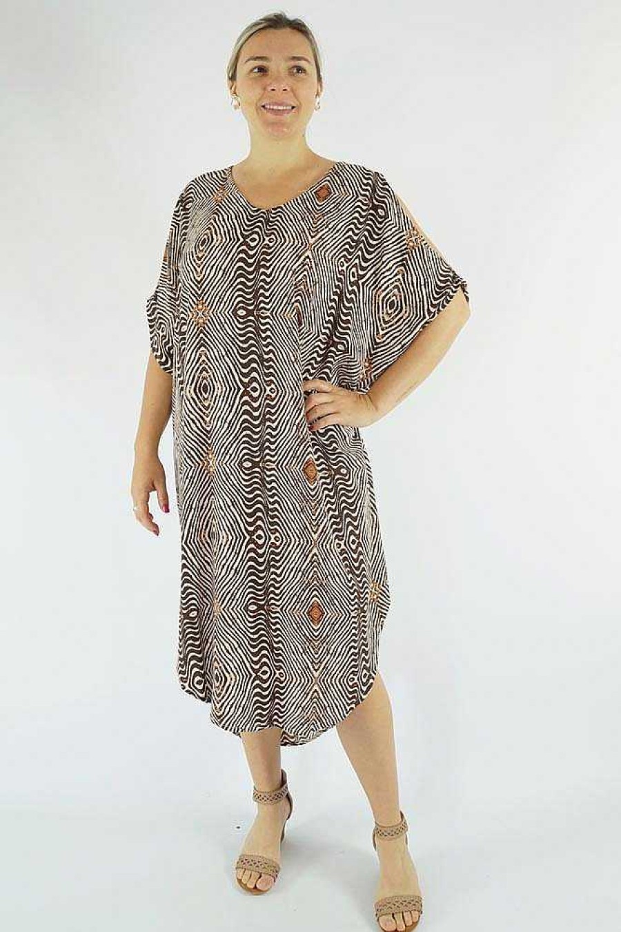 Ladies Sundrenched Mid Length Dresses | Tea Tree Dress "Papua"