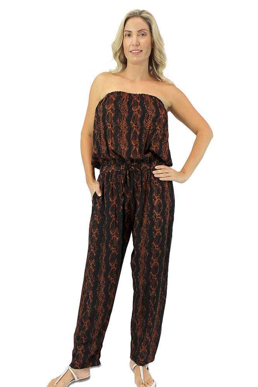 Ladies Sundrenched Long Jumpsuits | Long Jumpsuit Python