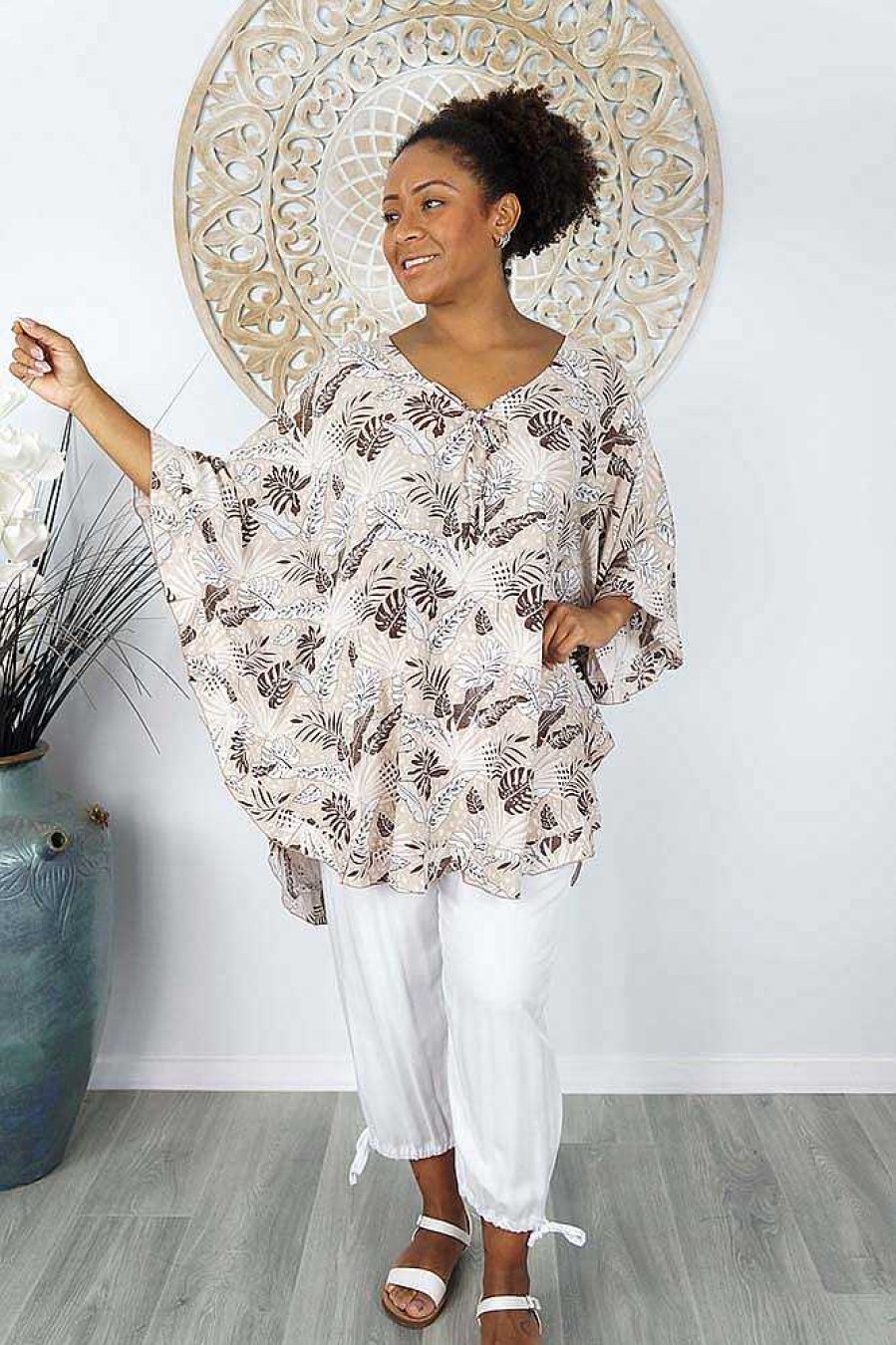 Ladies Sundrenched | Jasmin Top "Tropical Leaves"