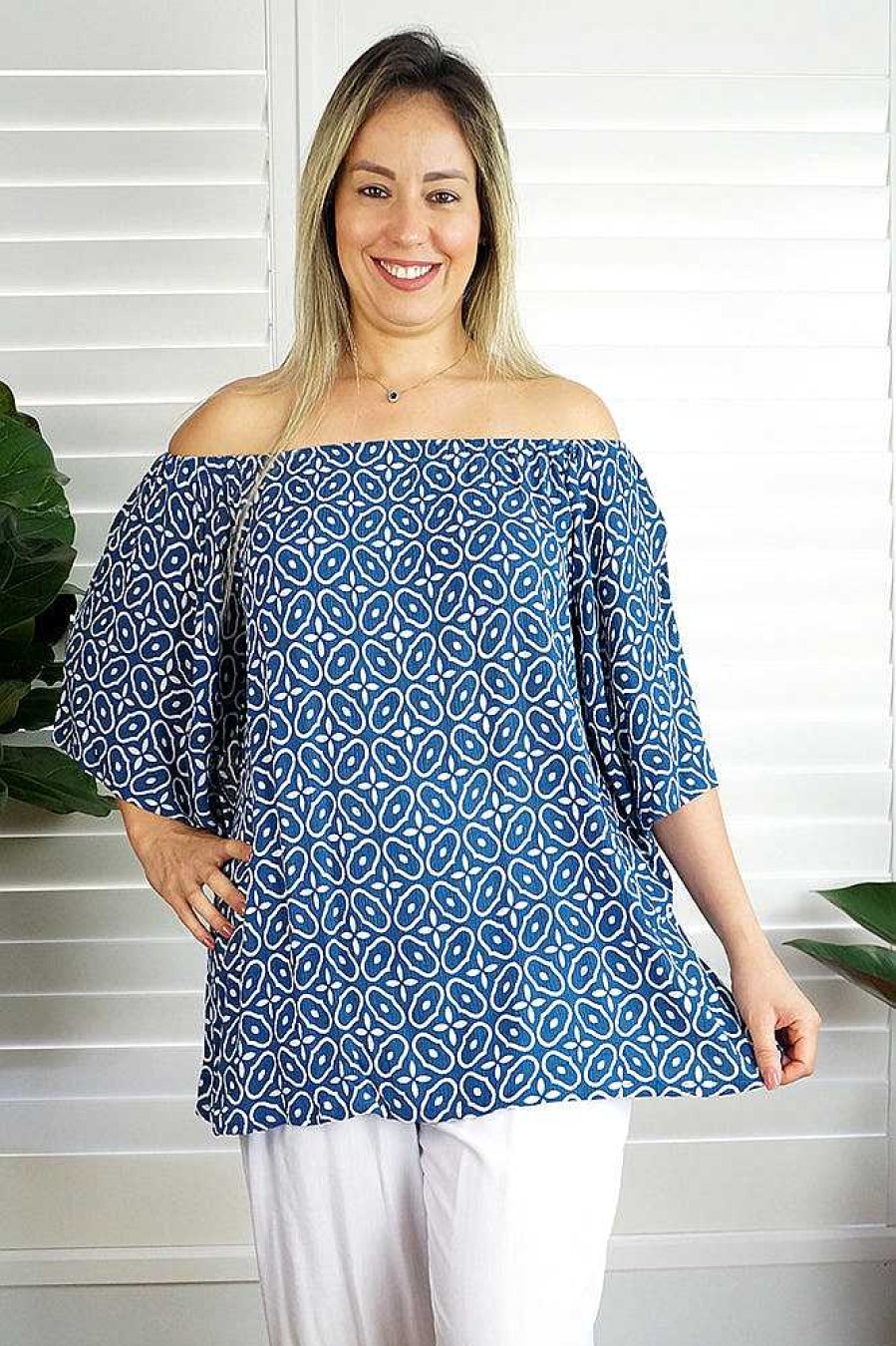 Plus Size Sundrenched | Libra Top "Links" Navy