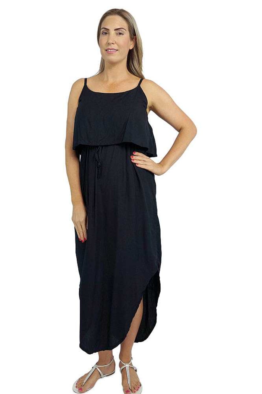 Ladies Sundrenched Long Dresses | Mojito Dress "Plain" Black