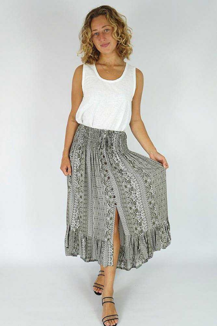 Ladies Sundrenched | Tangelo Skirt "Watermark" Charcoal