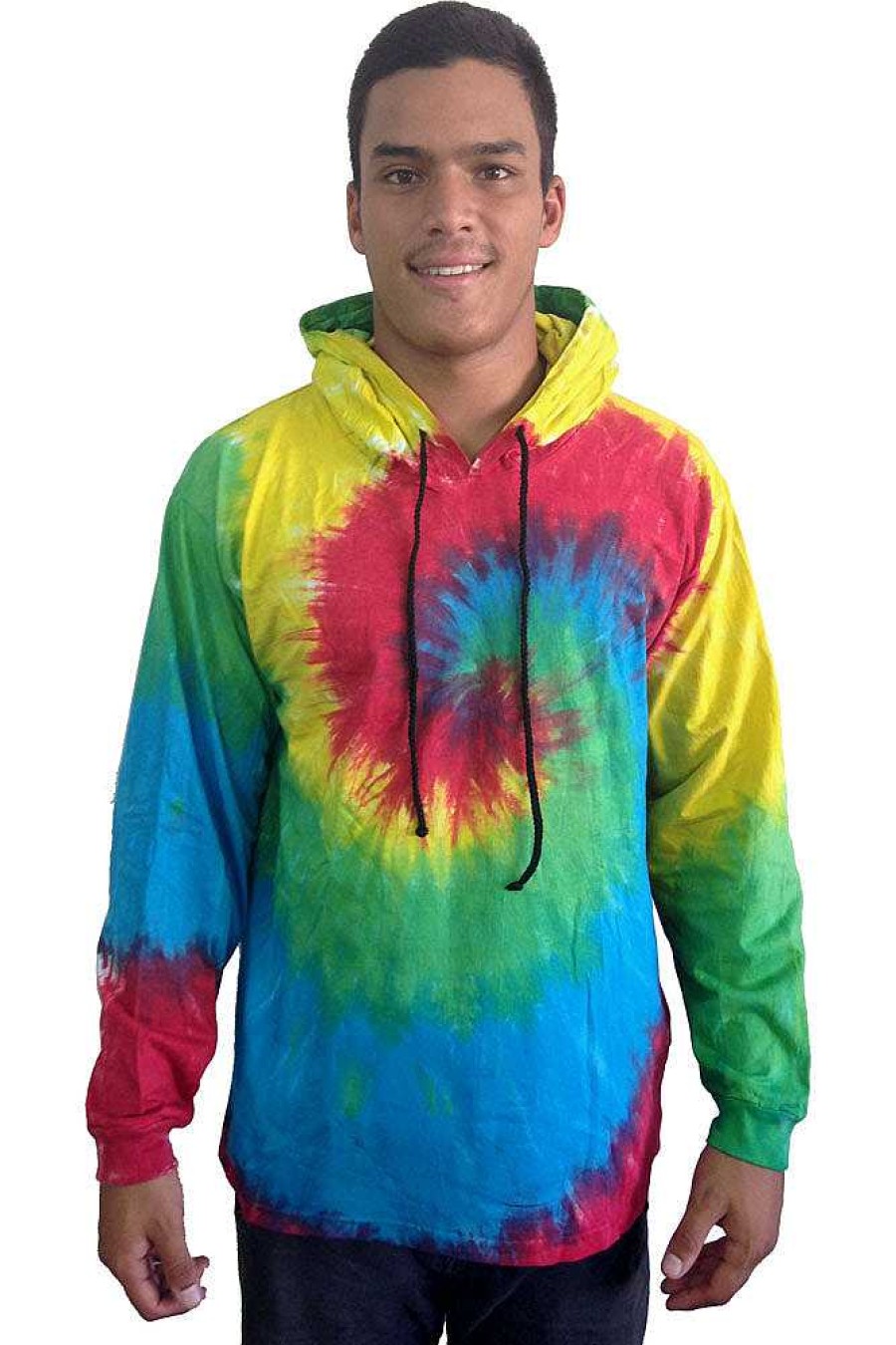 Mens Sundrenched | Hooded Tie Dye Jacket " " Rainbow