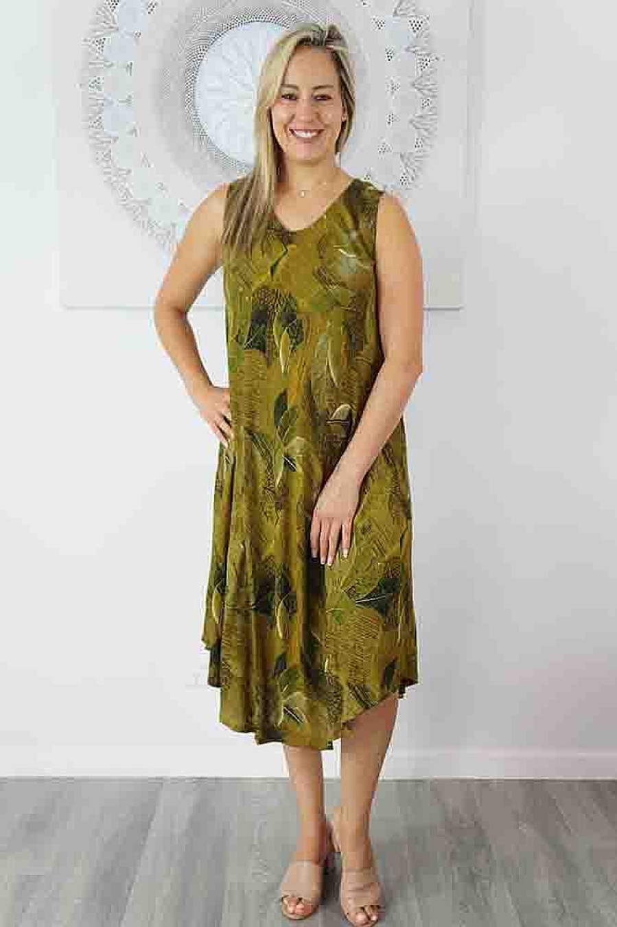 Ladies Sundrenched Mid Length Dresses | Niche Dress "Paintbrush"