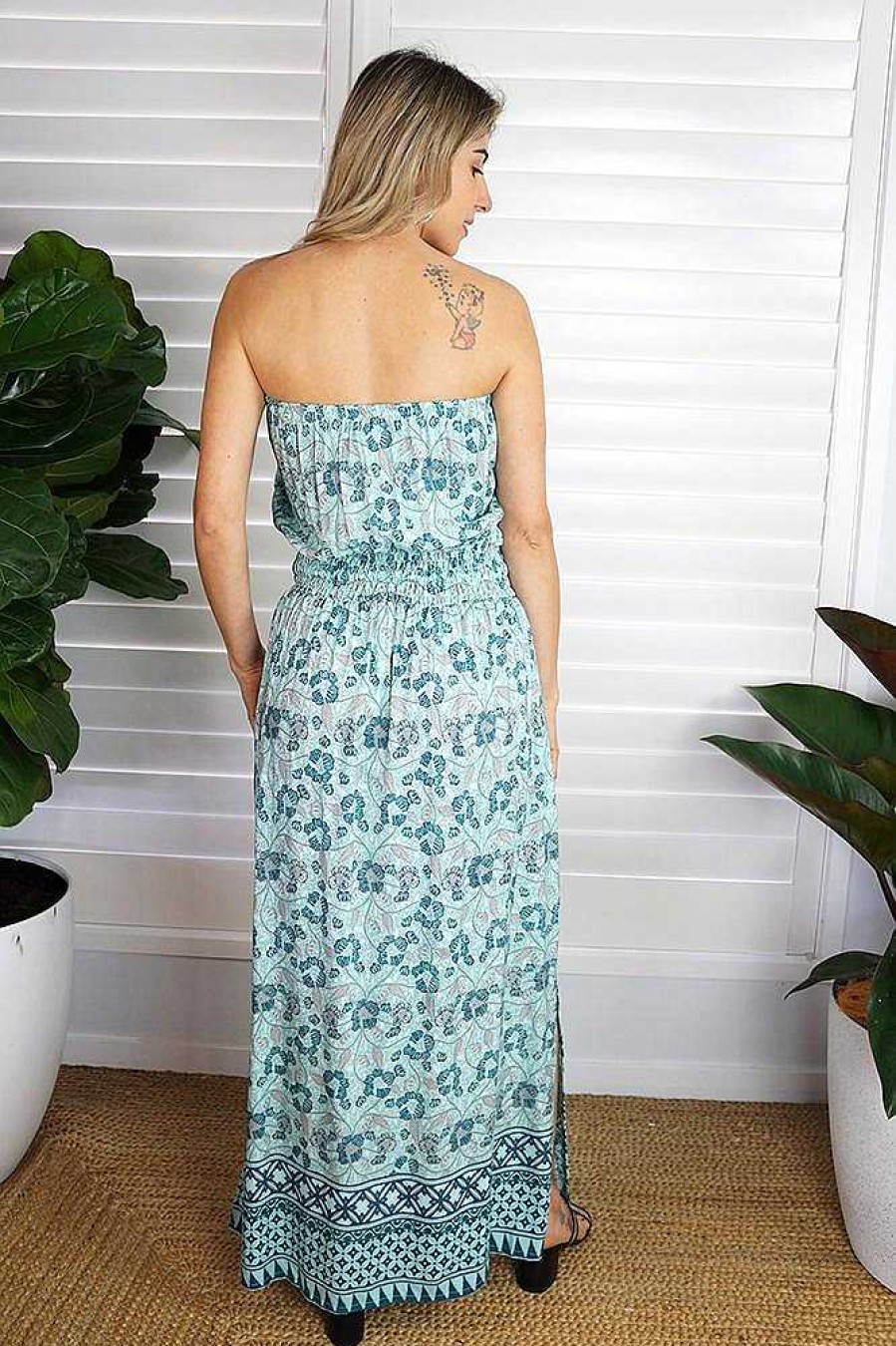 Ladies Sundrenched Long Dresses | Tube Dress "Polly" Mint