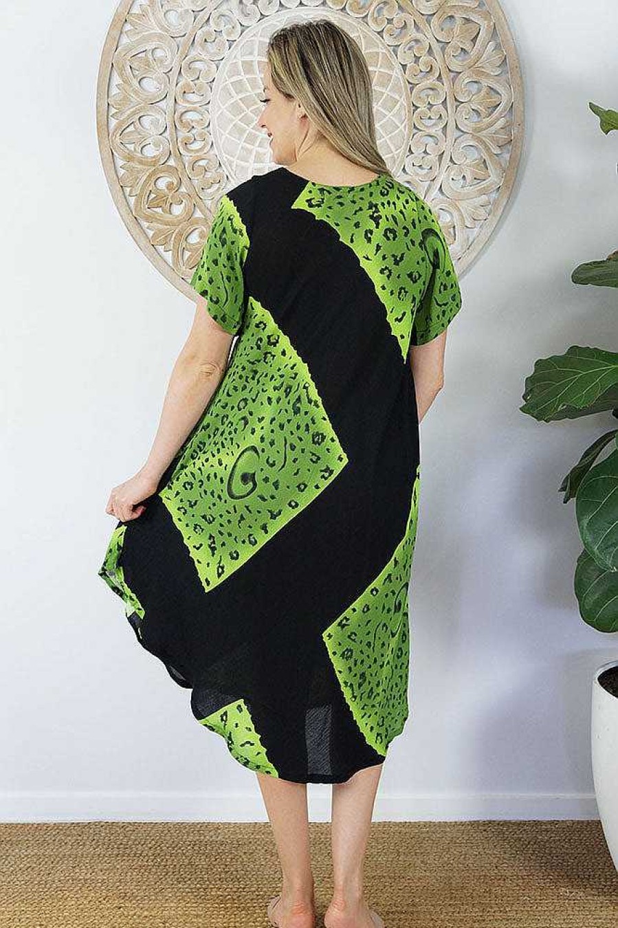 Plus Size Sundrenched | Newport Dress "Animal" Print Green