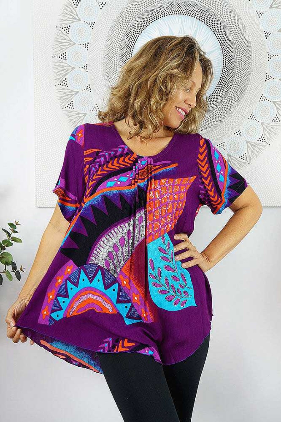 Ladies Sundrenched | Newport Top "Aztec" Purple