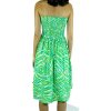 Ladies Sundrenched Short Dresses | Smock Dress "Shadows" Green