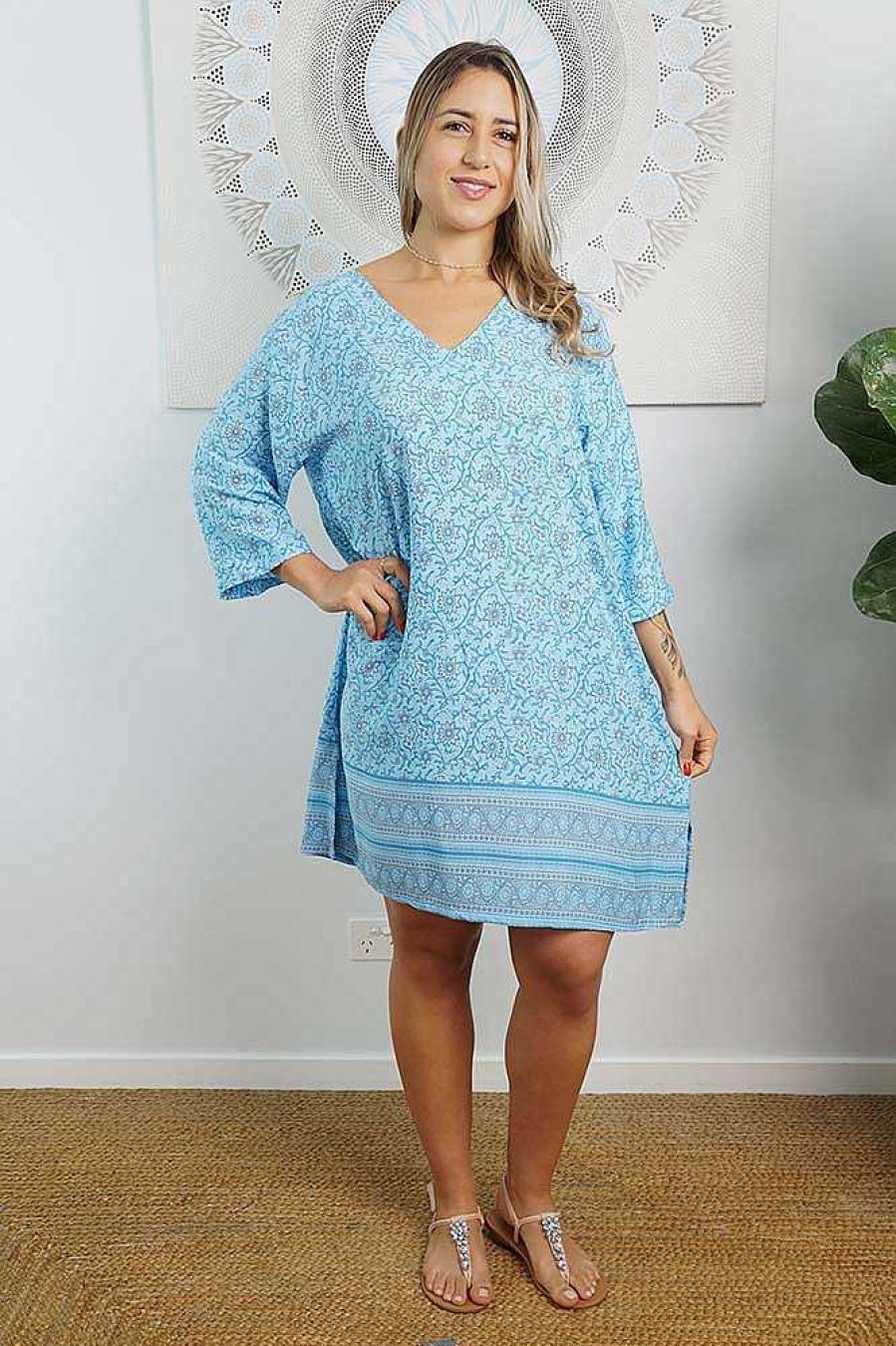 Ladies Sundrenched Short Dresses | 3/4 Sleeve Tunic "Alpine"