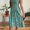 Ladies Sundrenched Short Dresses | Smock Dress "Spot Flower"