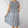 Ladies Sundrenched Mid Length Dresses | Singlet Smock Dress "Fern" Print