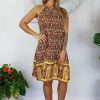 Ladies Sundrenched Short Dresses | Short Chloe "Cathedral" Brown