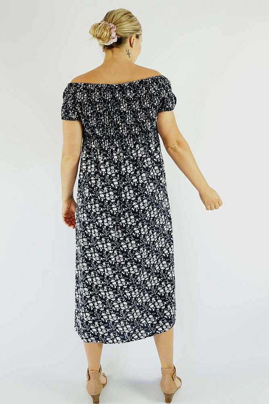 Ladies Sundrenched Mid Length Dresses | 3/4 Willow Dress "Blossom"