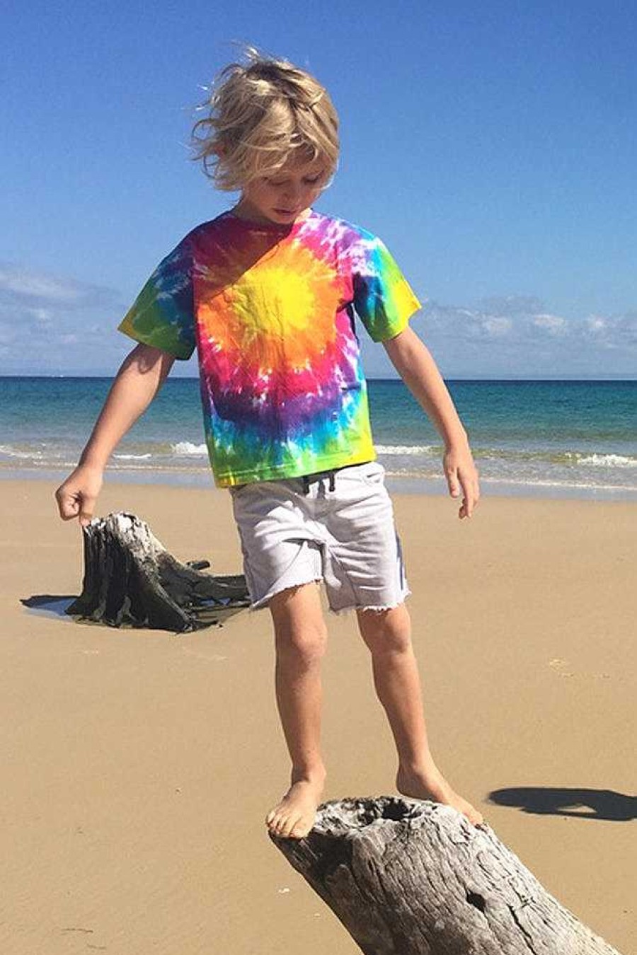 Kids Sundrenched Kids Shirts | Kids Unisex Tie Dye T-Shirt " " Circle