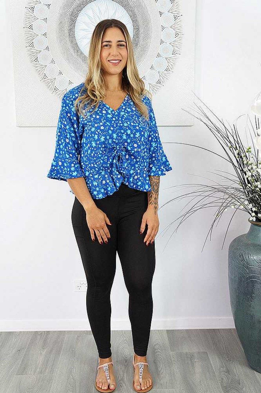 Ladies Sundrenched | Ruched Top "Babyflower"