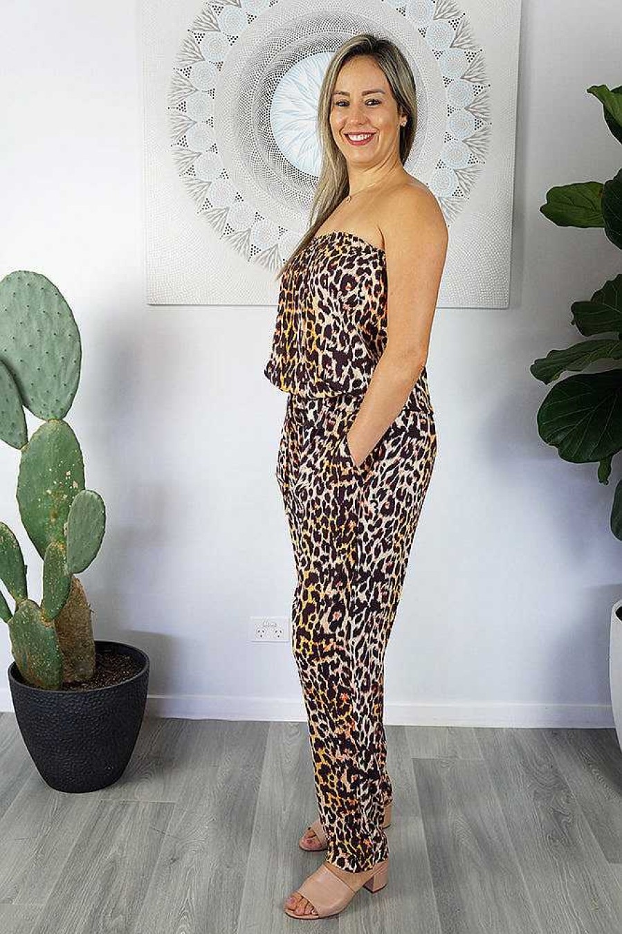 Ladies Sundrenched Long Jumpsuits | Long Jumpsuit "Leopard"