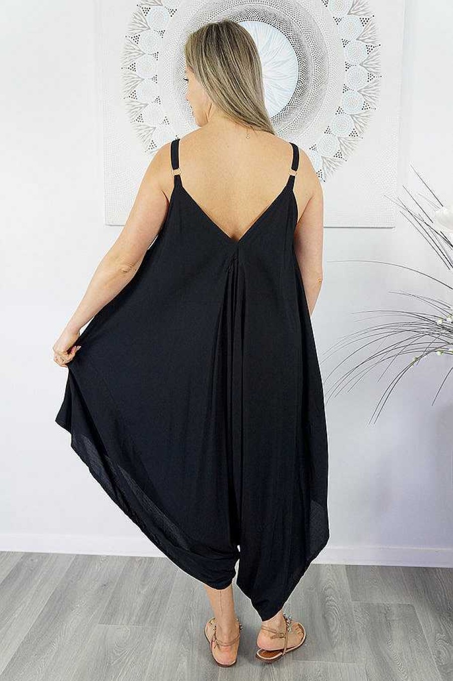 Ladies Sundrenched Long Jumpsuits | Clown Jumpsuit "Plain" Black