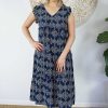 Ladies Sundrenched Mid Length Dresses | Costa Rica Dress "Katmandu" Navy