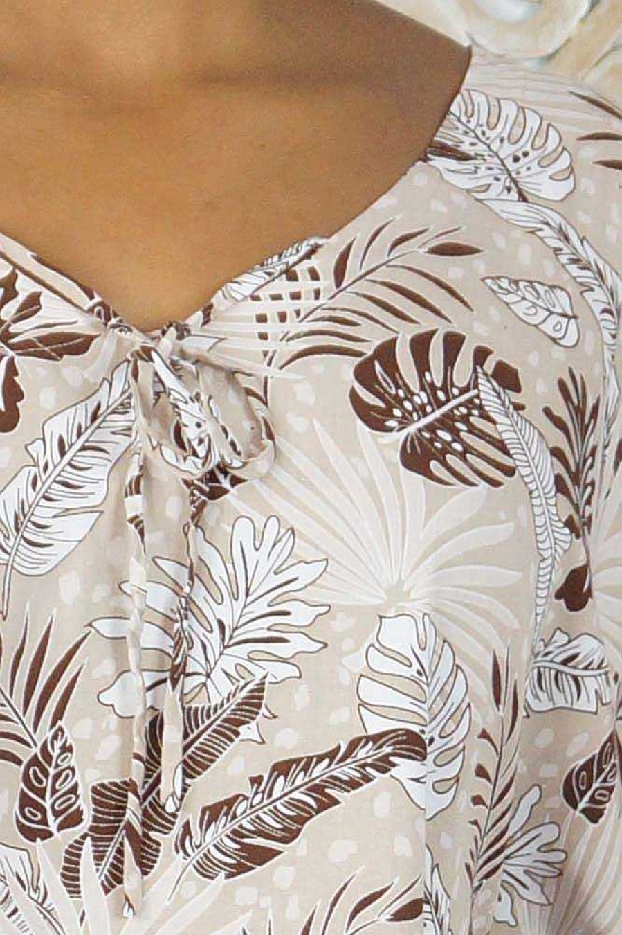 Ladies Sundrenched | Jasmin Top "Tropical Leaves"