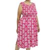 Ladies Sundrenched | Singlet Smock Dress Snowflake Pink