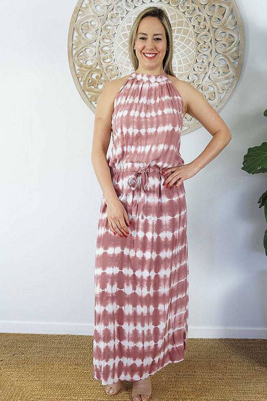 Ladies Sundrenched Long Dresses | Long Chloe Dress "Shibori"