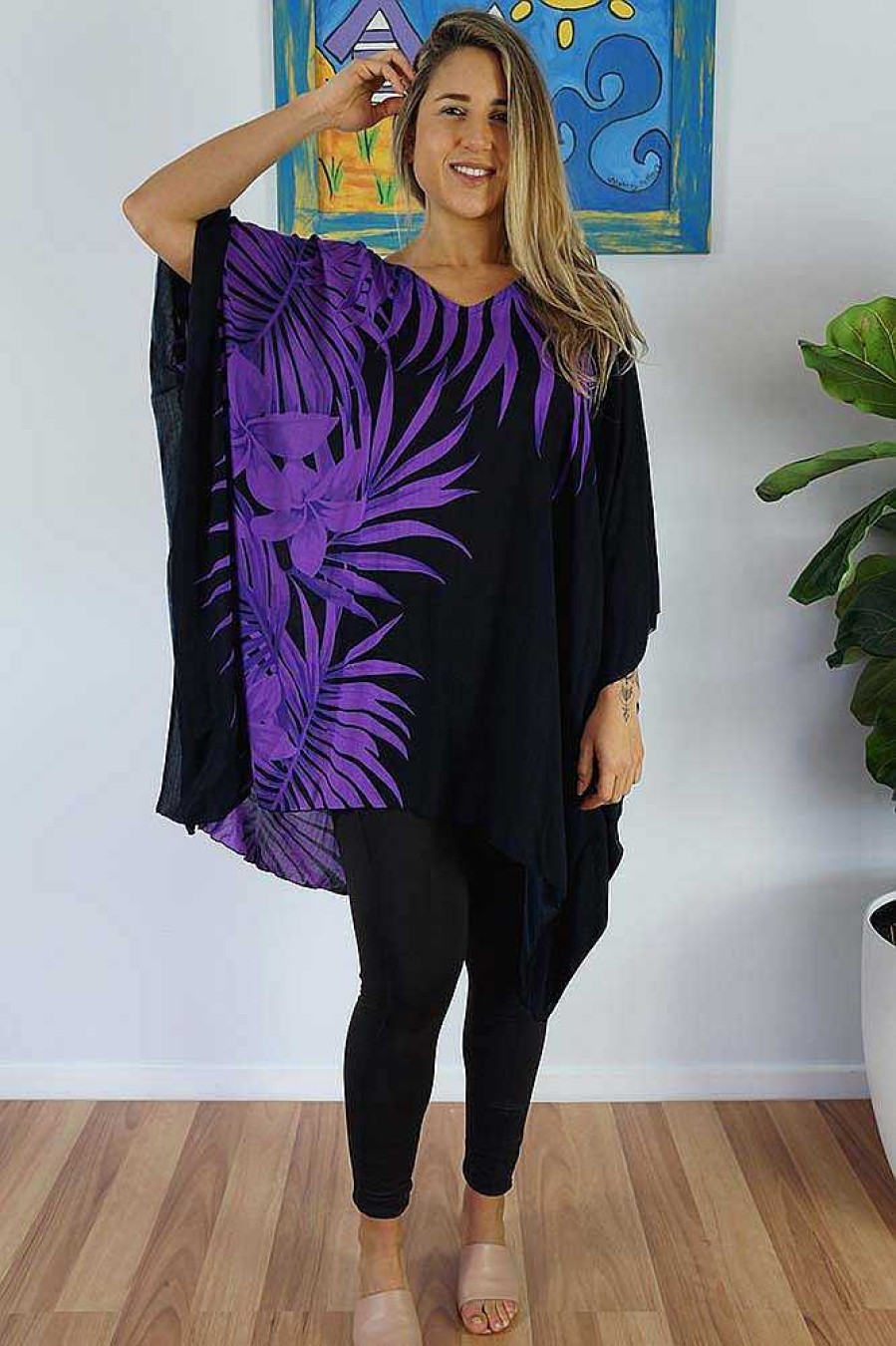 Ladies Sundrenched | Short Tunic Palm Frond