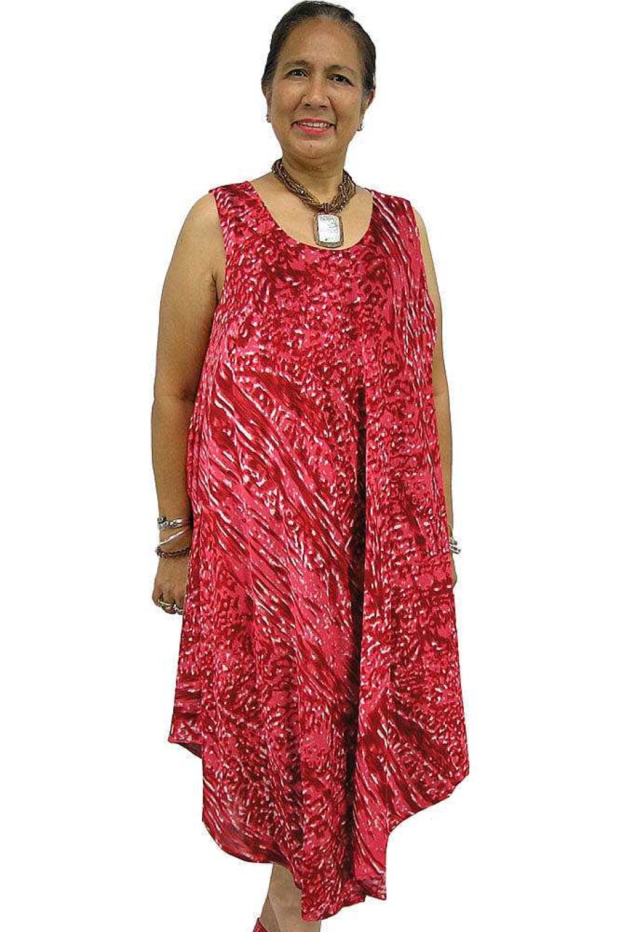 Ladies Sundrenched Mid Length Dresses | Niche Dress "Coral" Print