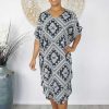 Ladies Sundrenched Mid Length Dresses | Tea Tree Dress "Crossover"