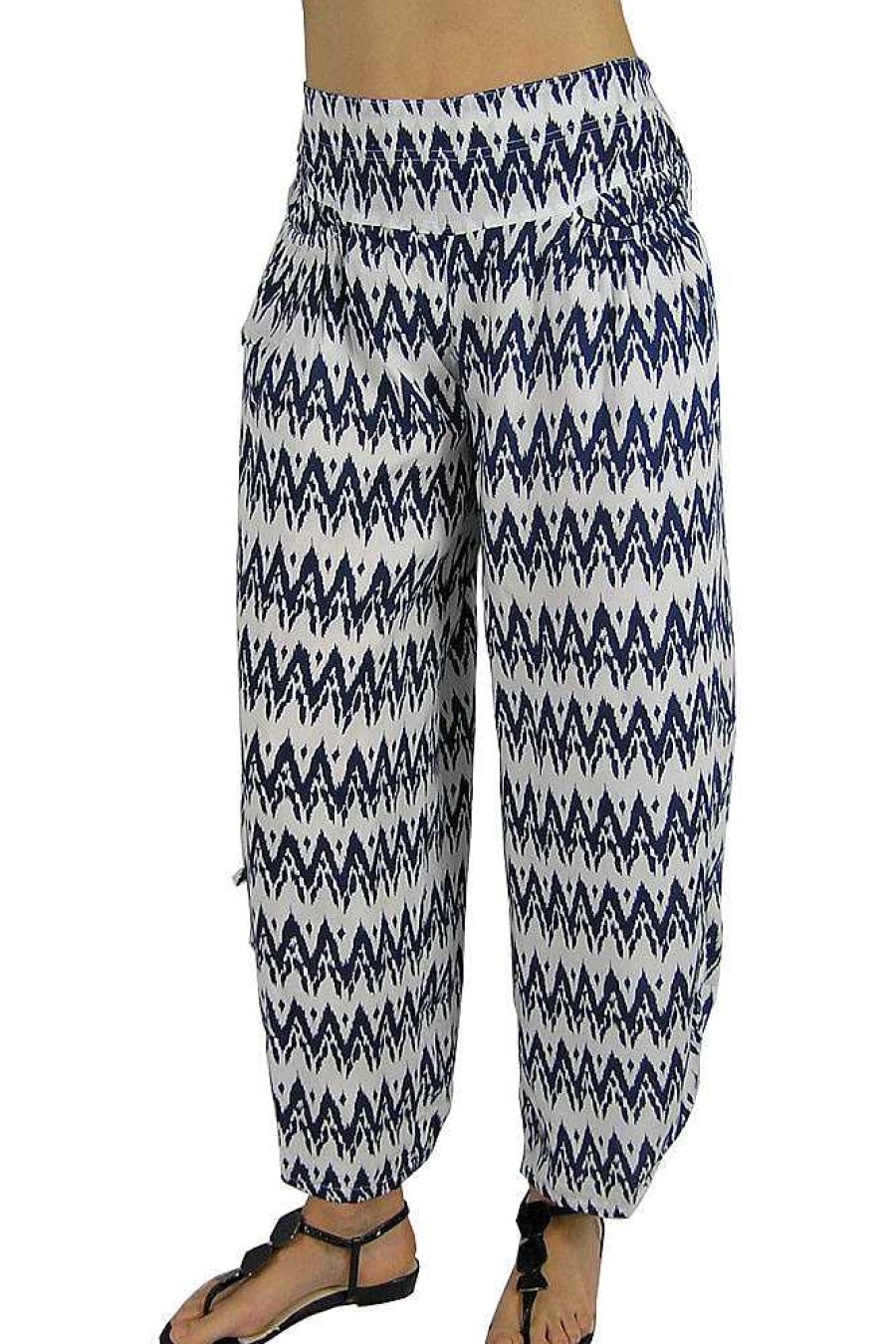 Plus Size Sundrenched | Ruched Pant "Zig Zag"