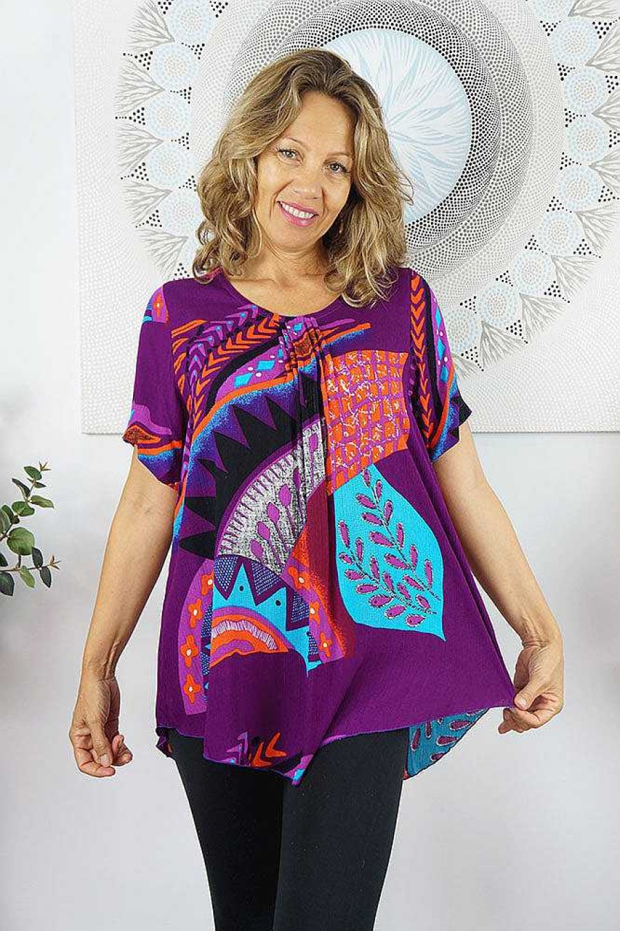 Ladies Sundrenched | Newport Top "Aztec" Purple