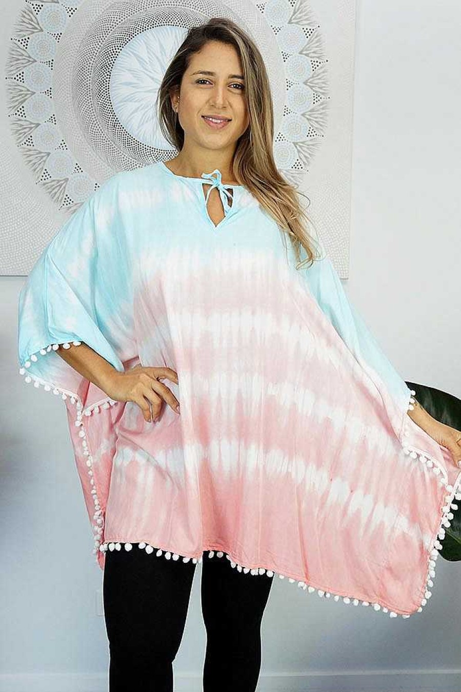 Ladies Sundrenched | Pom Pom Tunic "Tie Dye Combo"