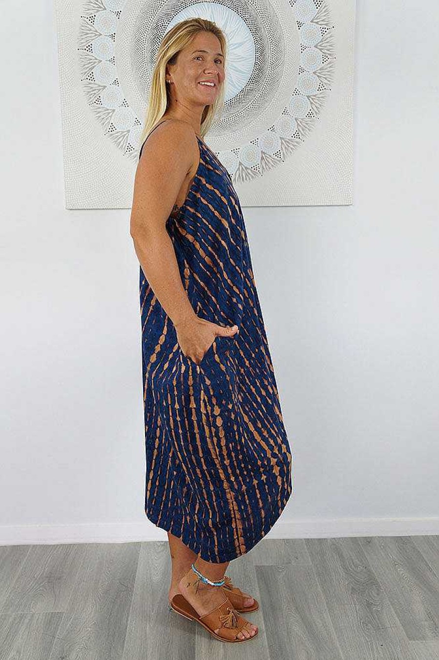 Ladies Sundrenched Long Dresses | Festival Dress "Crackle" Tie Dye