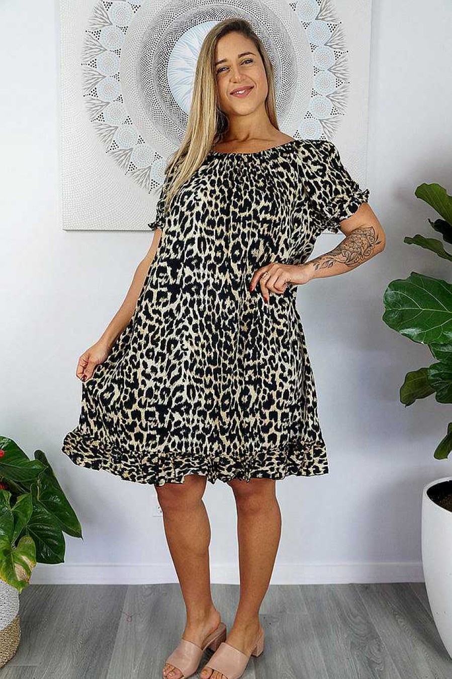 Plus Size Sundrenched | Diva Dress Leopard Black