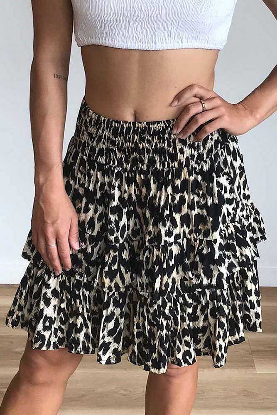 Ladies Sundrenched | Havana Skirt "Leopard" Black