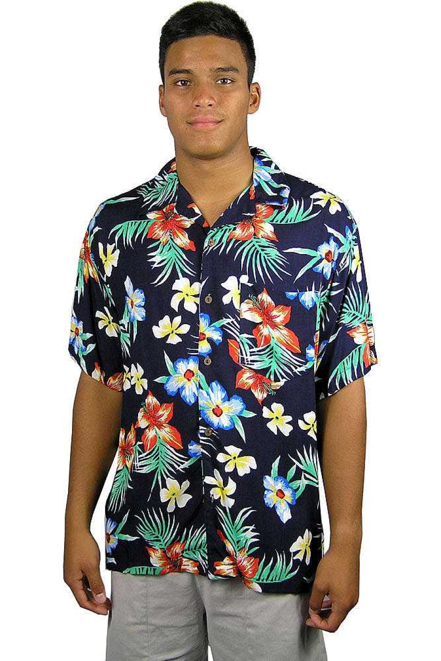 Mens Sundrenched | Frangipani Shirt Navy