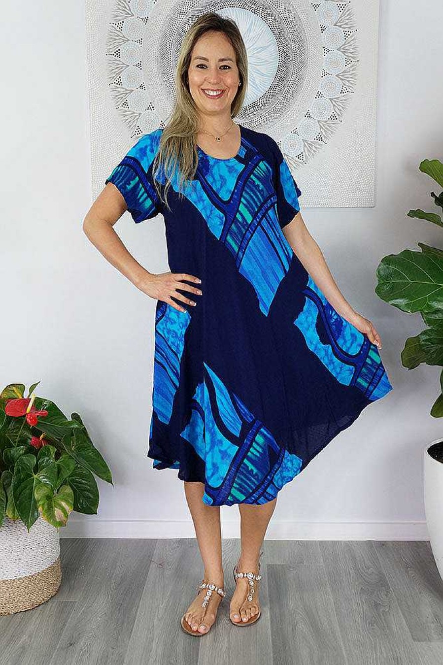 Ladies Sundrenched Mid Length Dresses | Newport Dress "Vista"