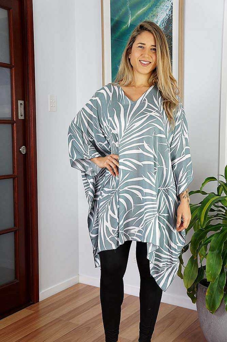 Plus Size Sundrenched | Short Tunic "Vines"