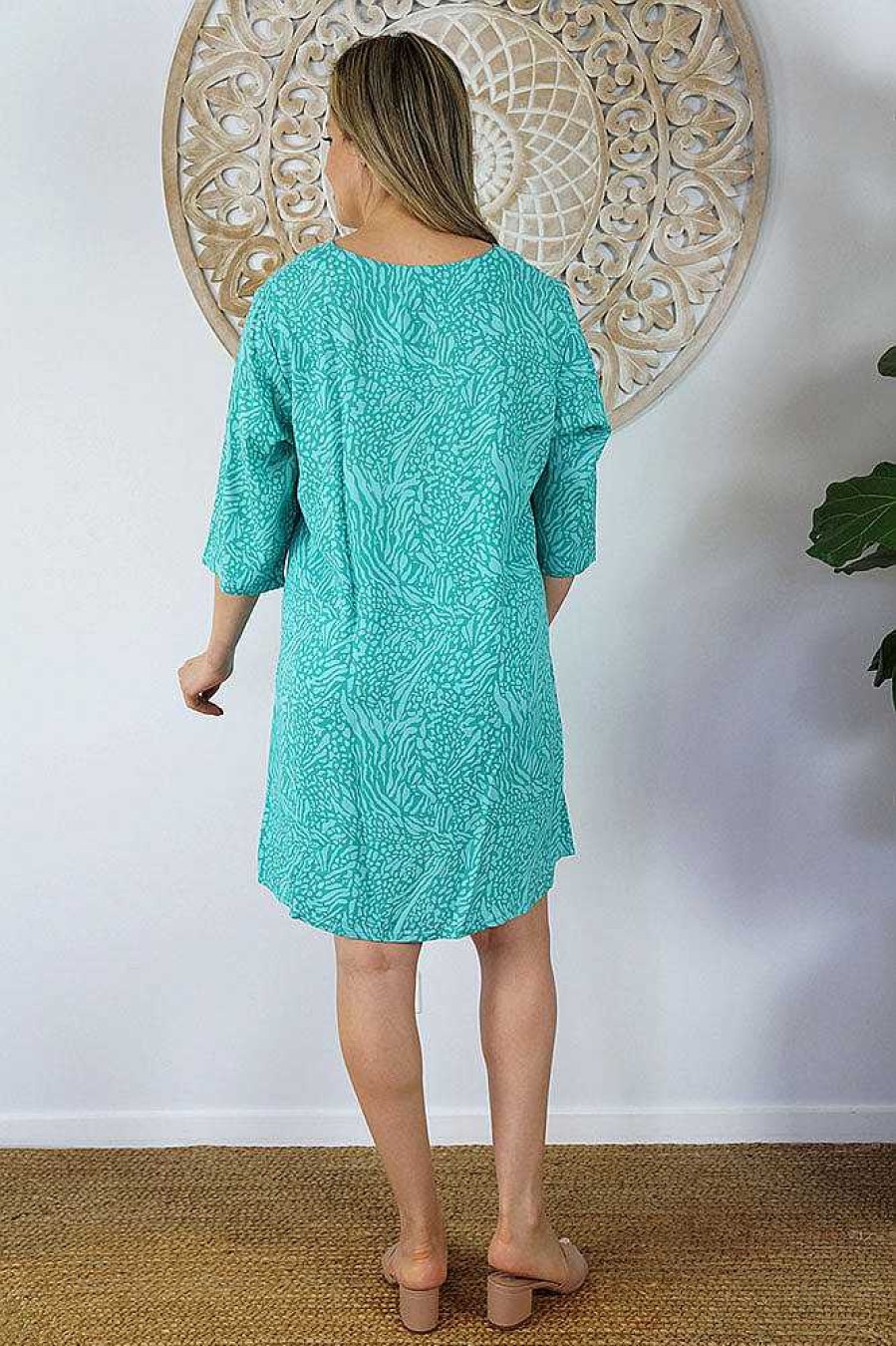 Ladies Sundrenched | 3/4 Sleeve Tunic "Kerala" Jade