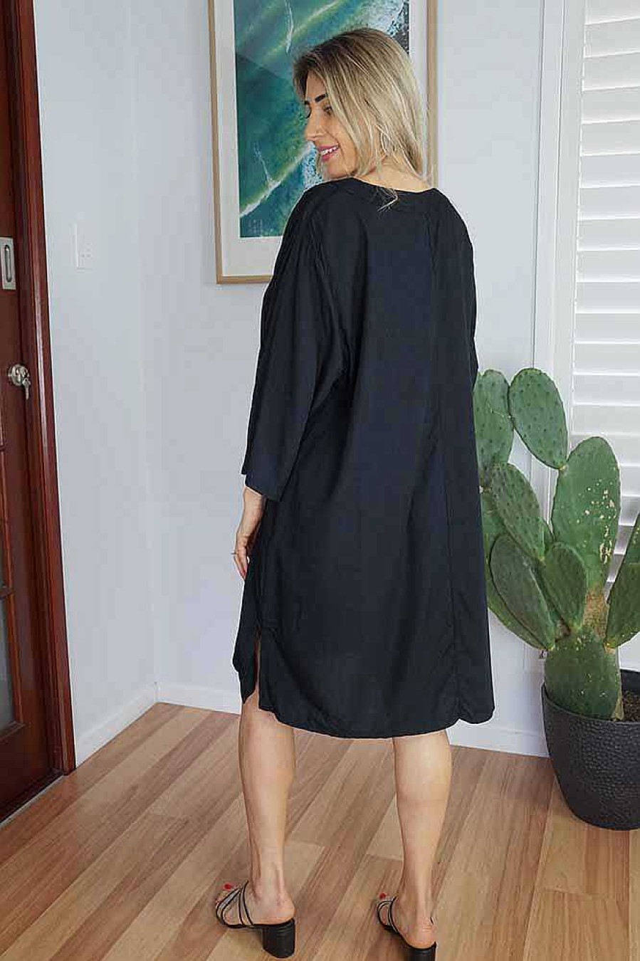 Ladies Sundrenched Short Dresses | 3/4 Sleeve Tunic "Plain"