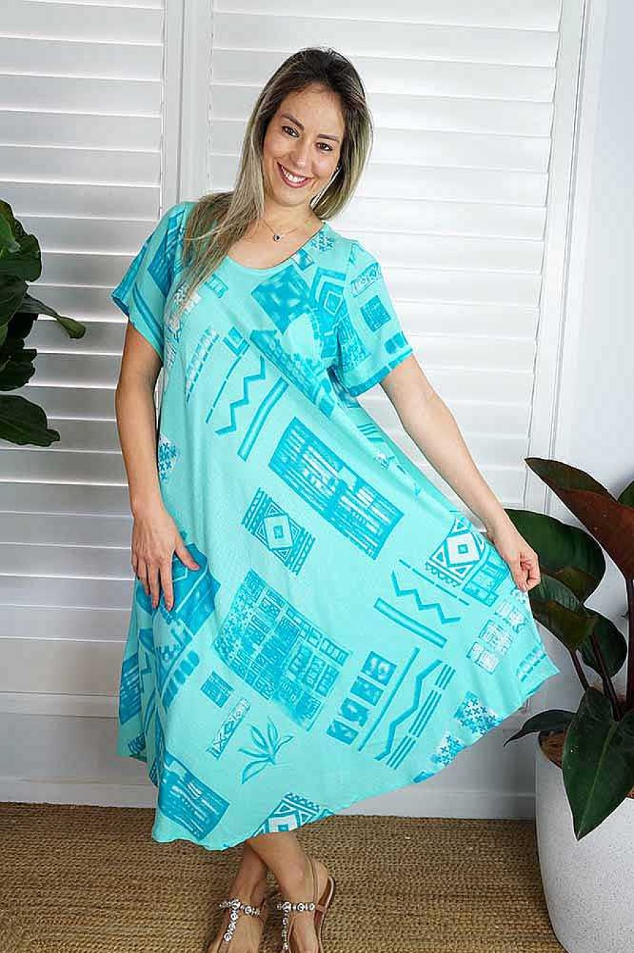 Ladies Sundrenched Long Dresses | Newport Dress "Riveria" Print