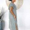 Ladies Sundrenched Long Dresses | Leo Dress "Stripes" Grey