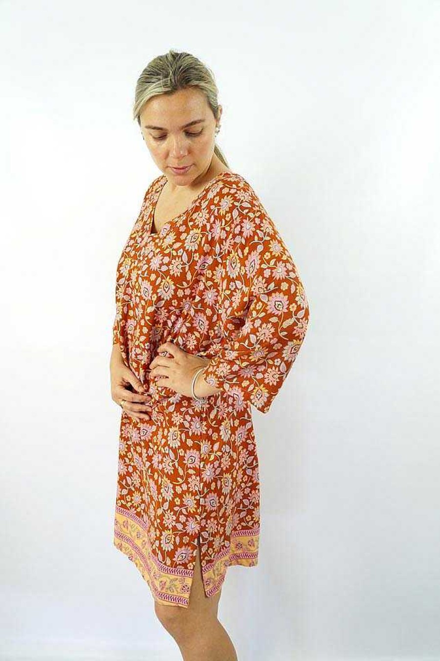 Ladies Sundrenched | 3/4 Sleeve Tunic "Juliet" Brown