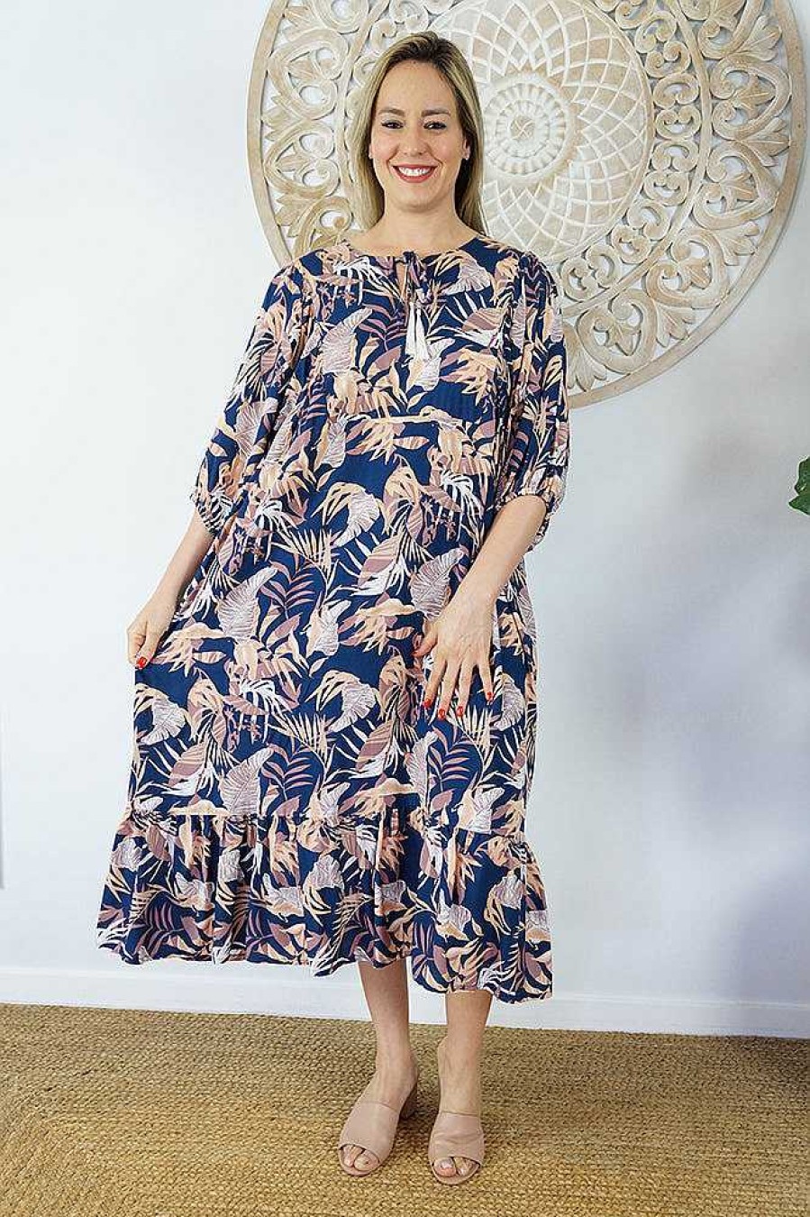 Ladies Sundrenched Long Dresses | Maddie Dress "Botanique"