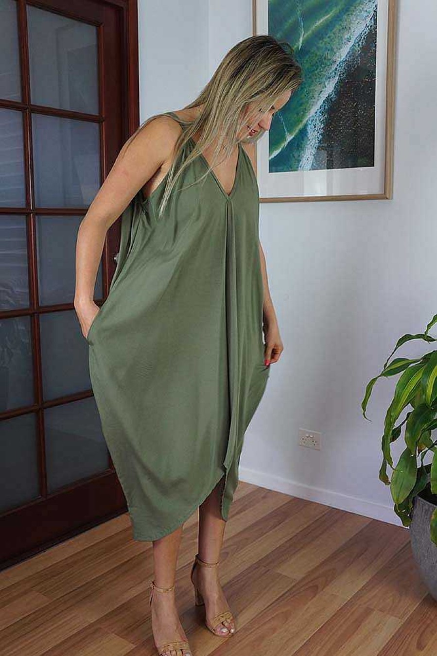 Ladies Sundrenched Mid Length Dresses | Festival Dress "Plain"