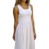 Ladies Sundrenched Mid Length Dresses | Singlet Smock Dress "Plain" Colours