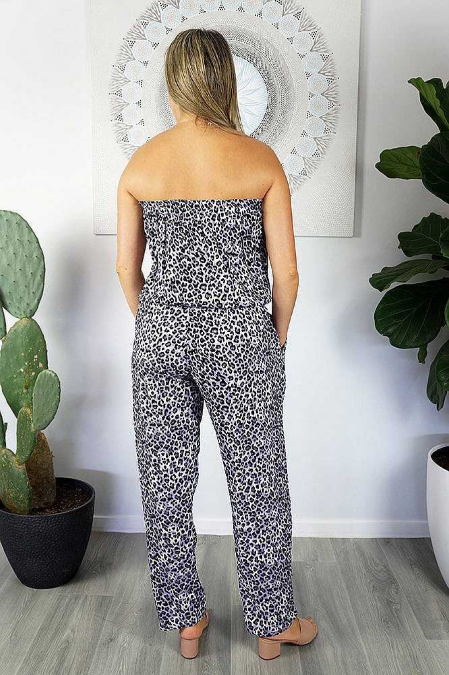 Plus Size Sundrenched | Long Jumpsuit Baby Cheetah Print