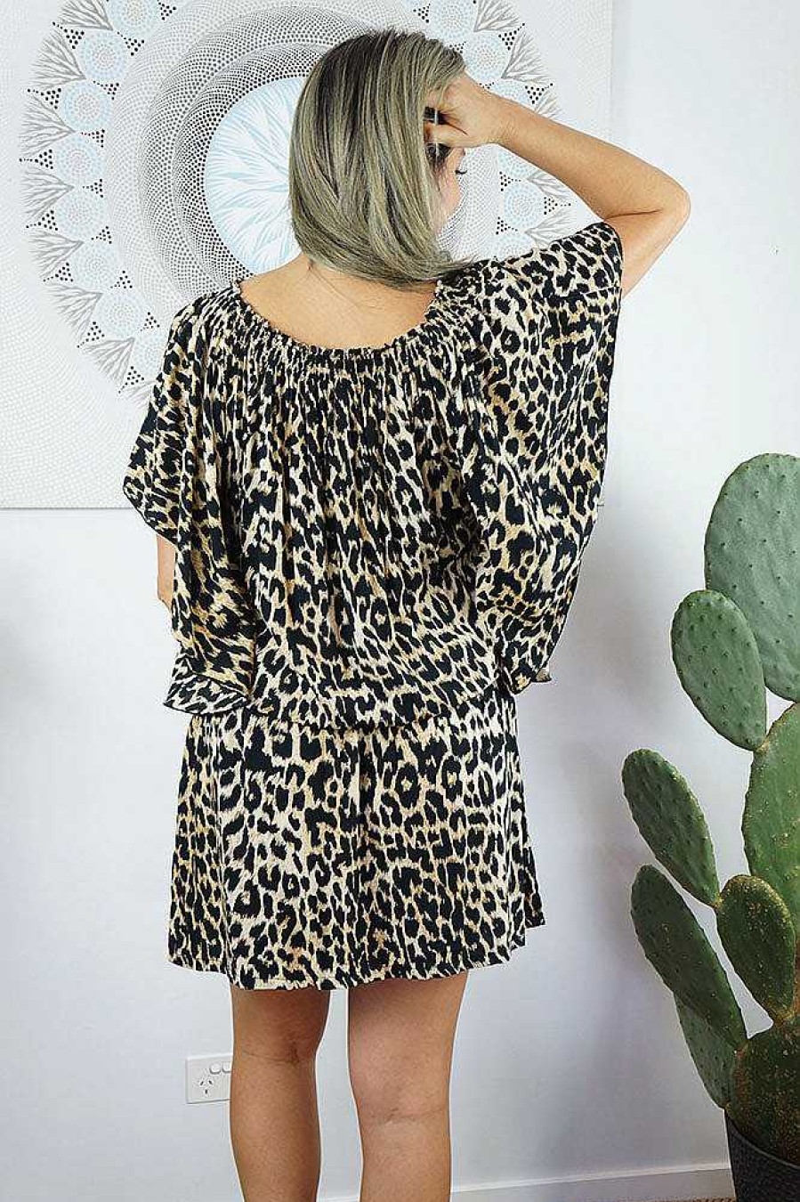 Ladies Sundrenched Short Dresses | Wing Dress "Leopard"