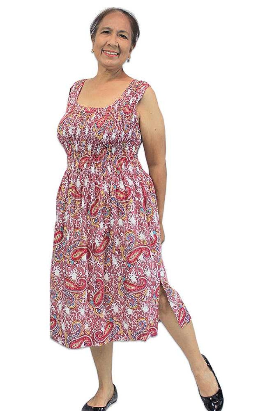 Ladies Sundrenched | Singlet Smock Dress "Carnival" Print