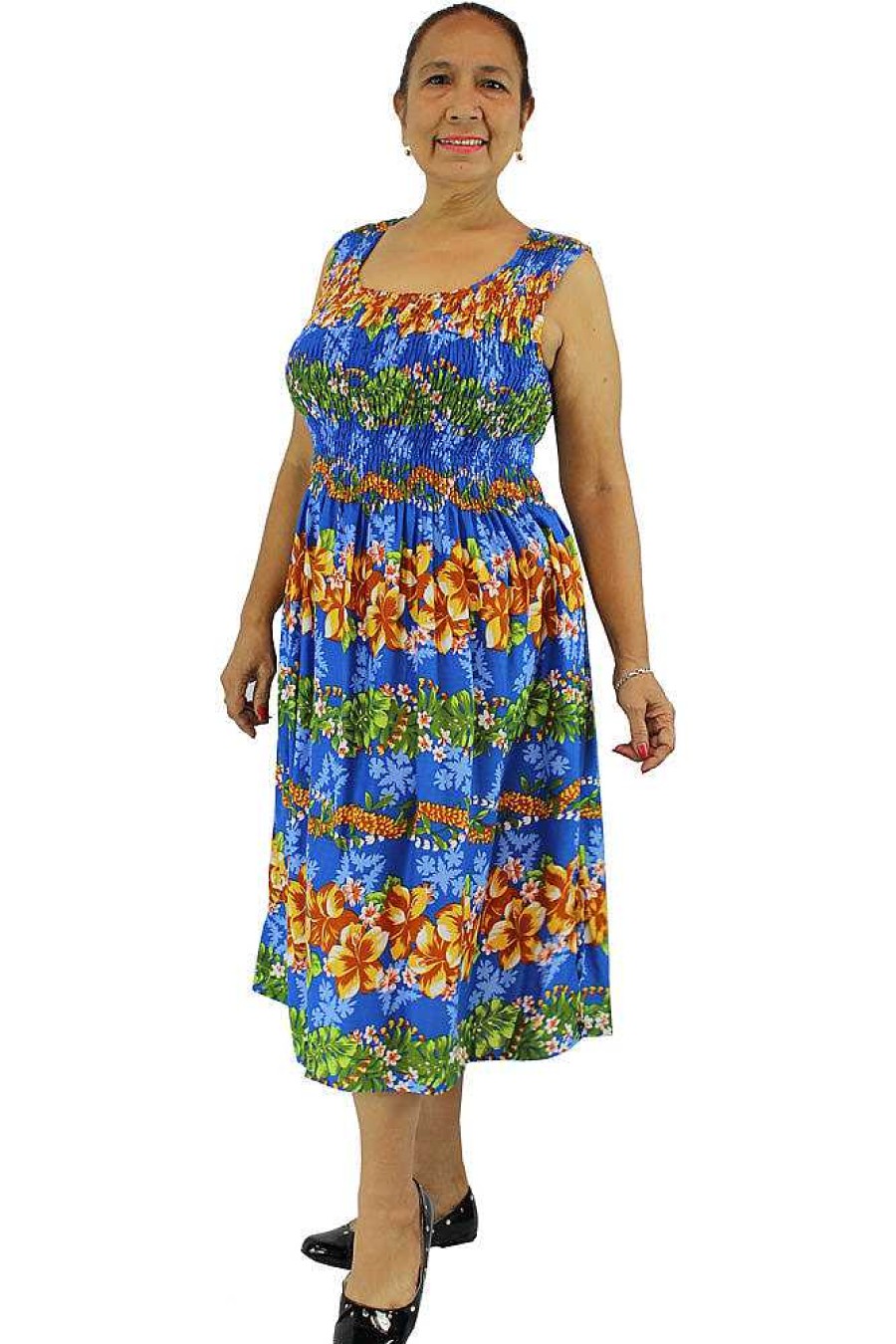 Ladies Sundrenched | Singlet Smock Dress "Lei" Print